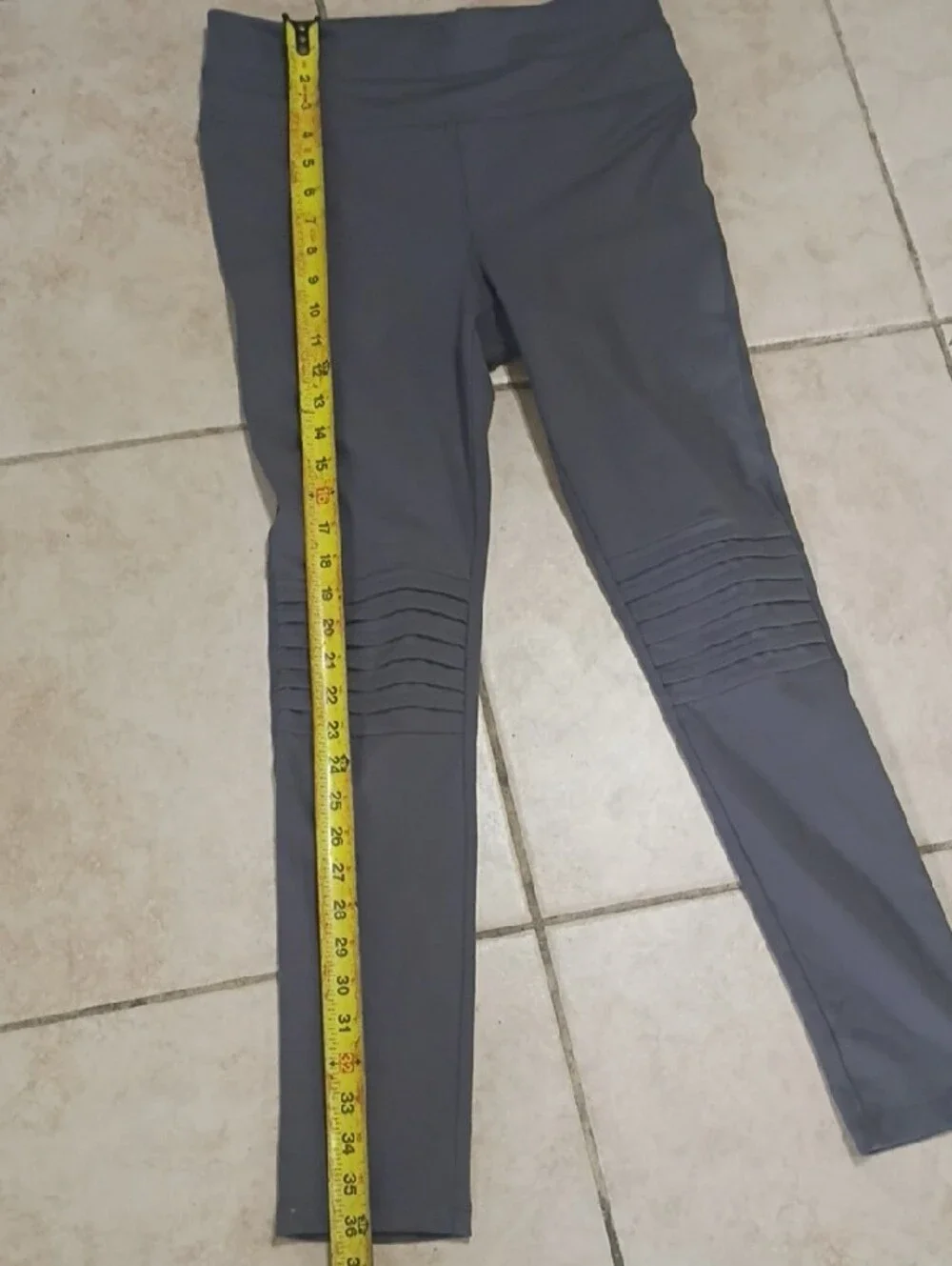 Free People Gray High-Waist Ribbed Knee Leggings